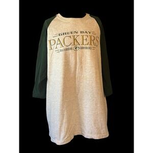 Green Bay Packers-3/4 Sleeve Shirt Salem Sportswear‎ Size Men's XXL 2XL